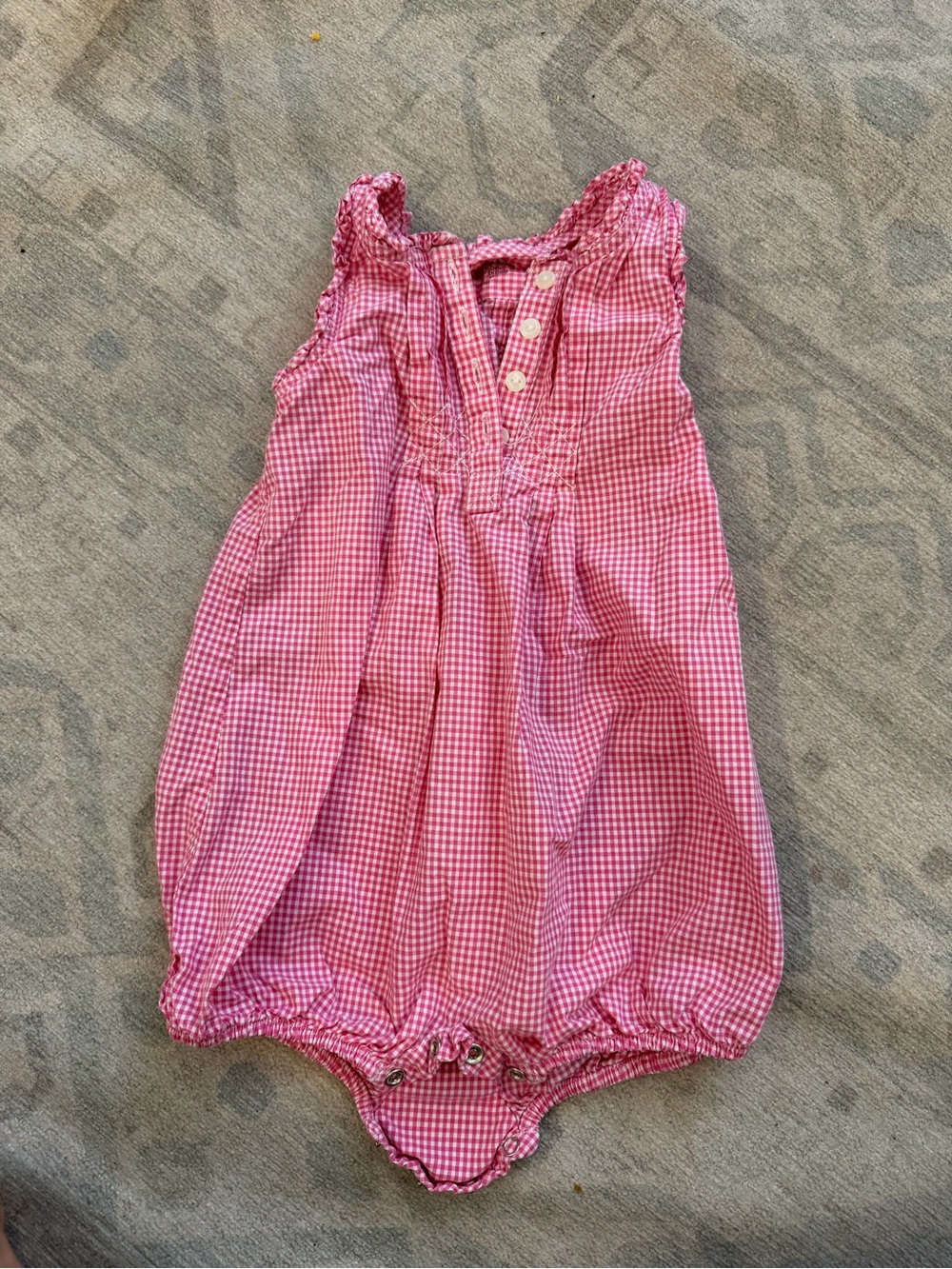 Ralph Lauren Pink Gingham Infant Romper